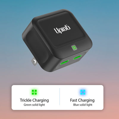UPTab 40W USB C Charger, Fast Compact Adapter 2 Port PD Wall Compact Foldable Power Adapter for iPhone 15/Plus/Pro/Pro Max 14/Mini/Pro/Pro Max /12, Galaxy S22/S21/S20/Note 20 PPS, Pixel, MacBook, iPad